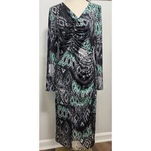 NEW Lafayette 148 New York Dress Long Sleeve Snake Geometric Size 10 NWT $398